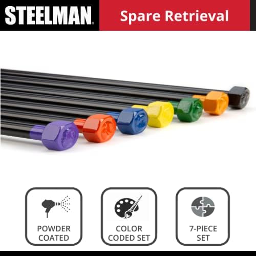 Steelman 96090A 7-Piece Spare Tire Retrieval Tool Kit, Lower and Raise Cradle-Suspended Tires, Flat, Pin, Hex, 12-mm Square, Slotted, ⅜-inch Square Heads - Image 7