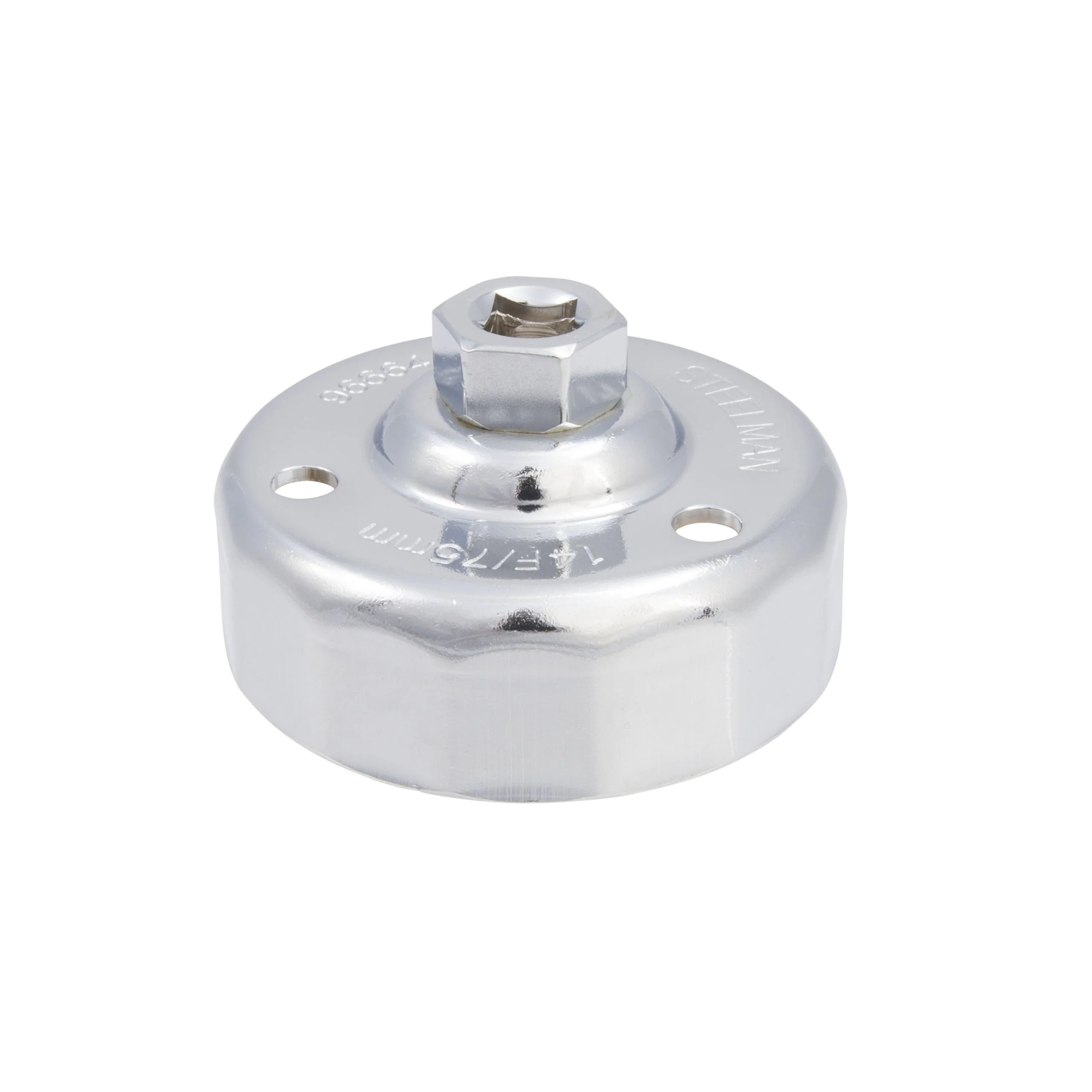 Steelman 96664 75mm x 14 Flute Oil Filter Cap Wrench, 3-8 inch Drive, Low-Profile Design for Confined Space