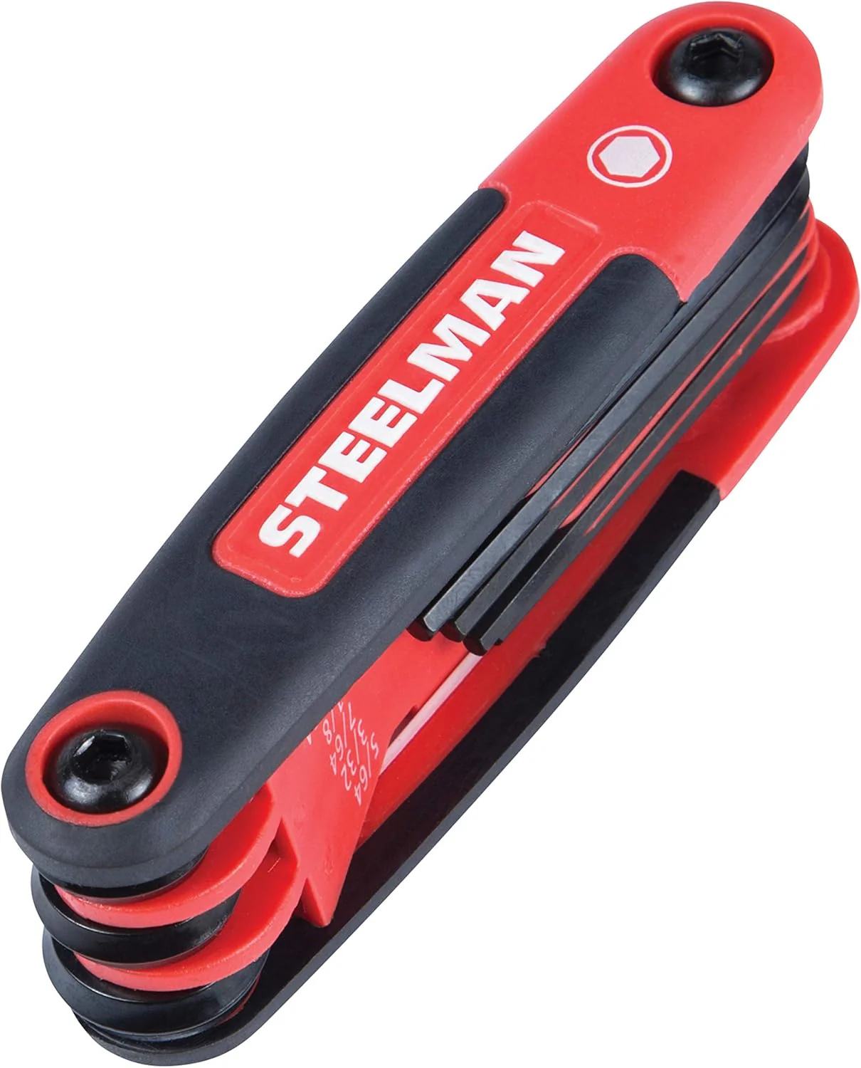Steelman Portable Folding Hex Key Wrench Multi-Tool Standard (SAE), Set Includes 5/64, 3/32, 7/64, 1/8, 9/64, 5/32, 3/16, 7/32, 1/4-Inch, Chamfered Ends, Rubberized Grip - Image 2