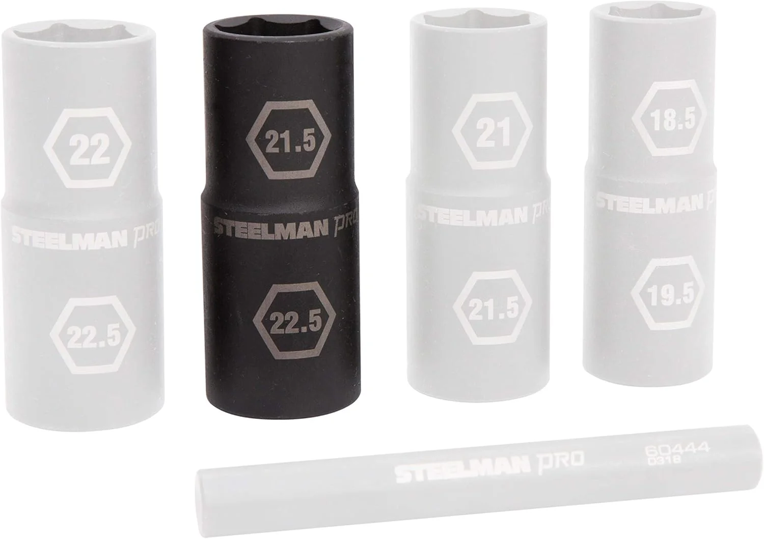 Steelman Pro 60187 1/2-Inch Drive 6-Point Thin Wall 21.5mm x 22.5mm Double Ended Impact Flip Socket, Durable Corrosion-Resistant Steel, Laser-Etched Callouts - Image 2