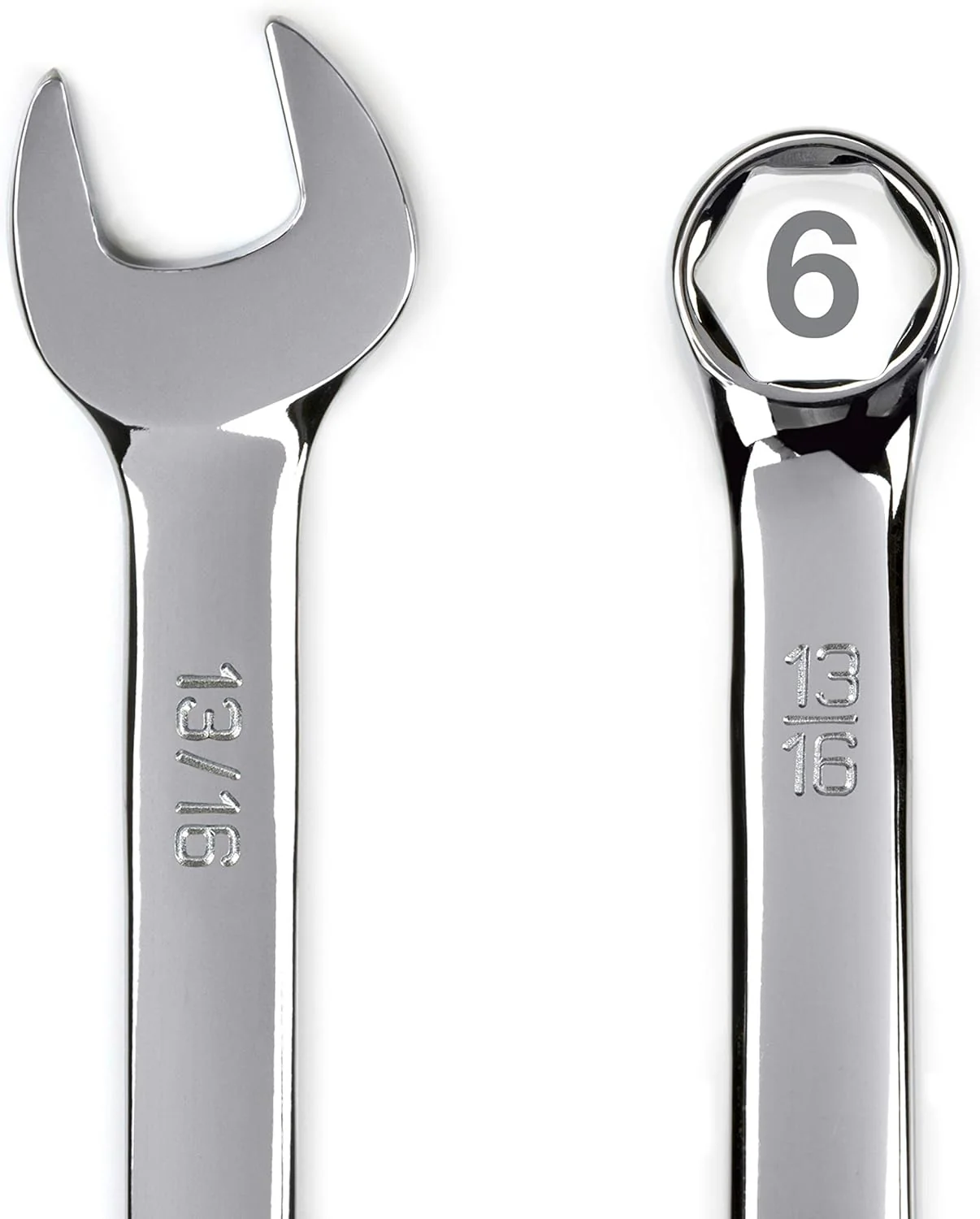 Steelman 78348 Pro 13-Piece SAE 6-Point Combination Wrench Set, 1/4, 5/16, 3/8, 7/16, 1/2, 9/16, 5/8, 11/16, 3/4, 13/16, 7/8, 15/16, and 1-inch Sizes, Full Polish Chrome - Image 3