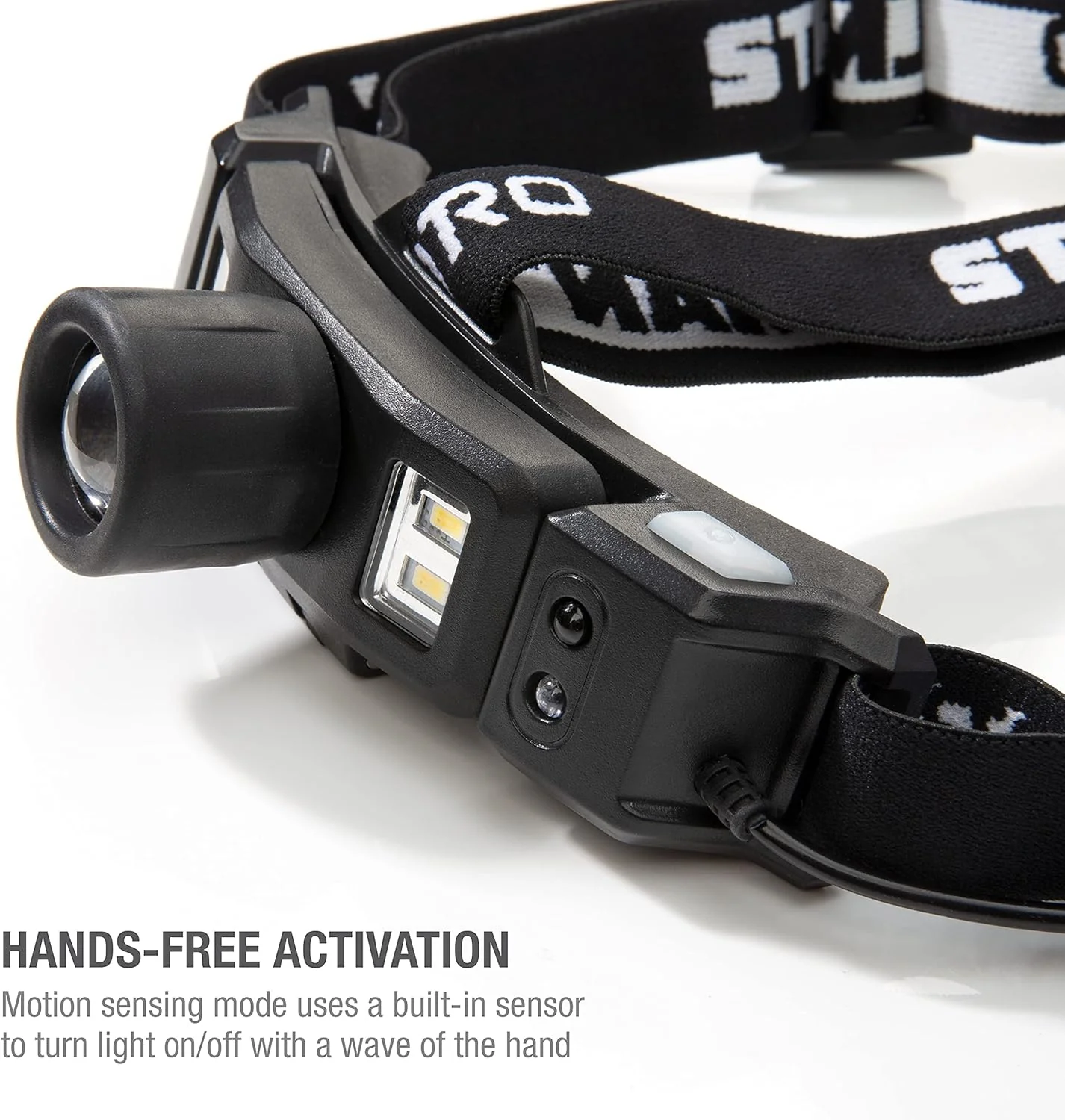 Steelman 79379 Pro Rechargeable Focusing Spotlight Headlamp, Motion-Sensing, Rear Safety Light, Pivoting Head, Up to 260 Lumens of Brightness - Image 4