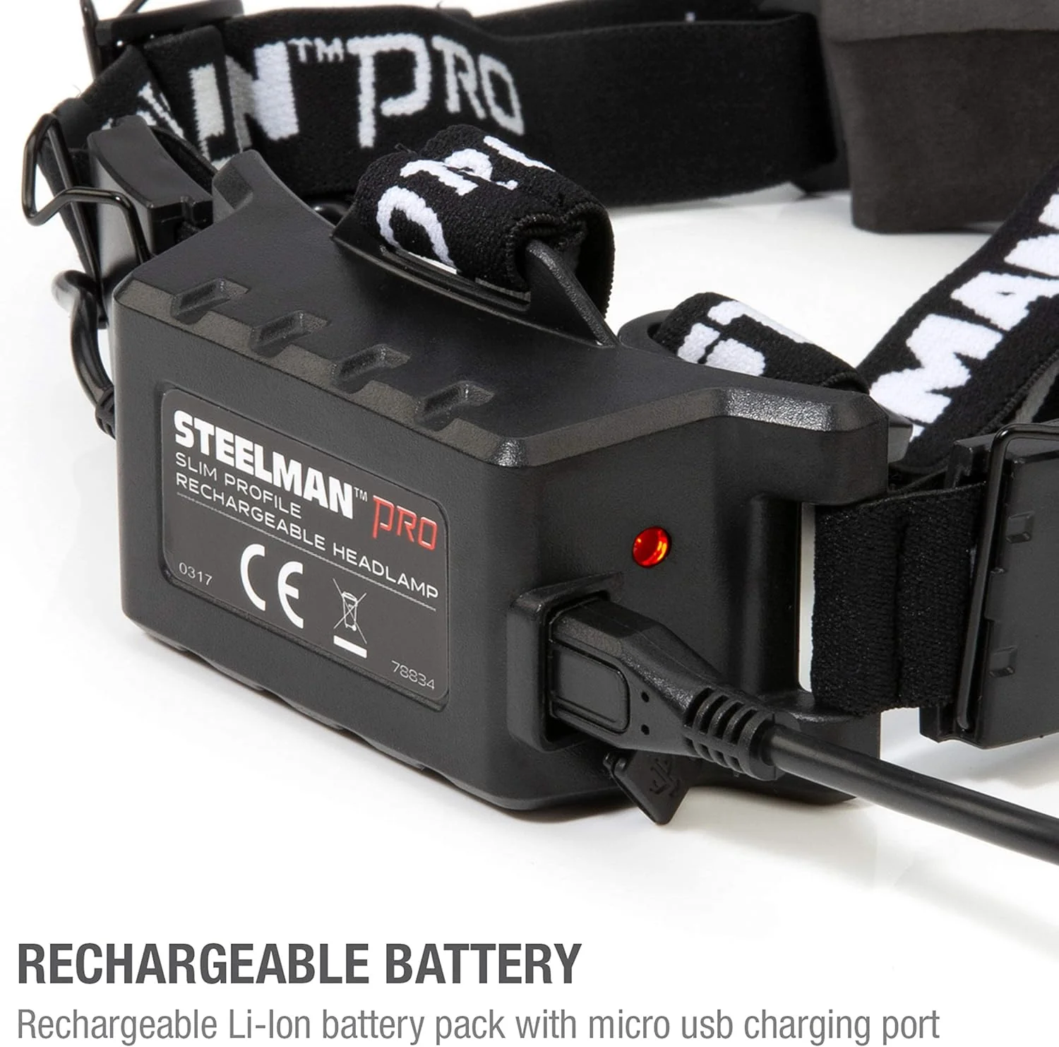 Steelman 78834 Slim Profile Rechargeable LED Motion-Activated Headlamp, 250-Lumen, 3 Brightness Settings, 20-Meter Range, Water-Resistant 250-Lumen LED Motion - Image 8
