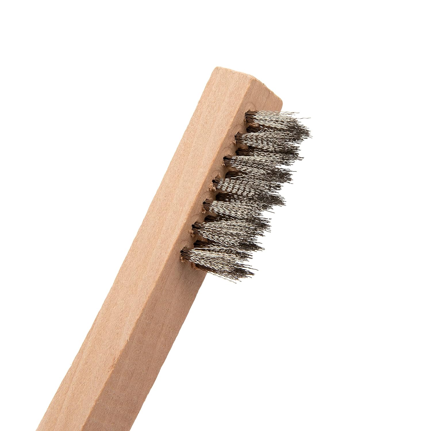 Steelman 42563 Stainless Steel 1200-Bristle Count Wire Brush for Mechanics and Painters, Removes Rust and Paint from Metals, Wood Handle (Pack of 10) - Image 3