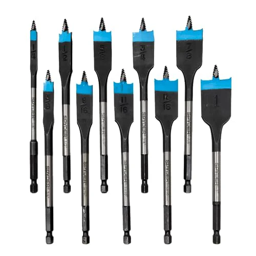 Stinger 10pc Assorted Woodboring Spade Bit Set