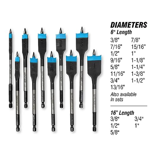 Stinger 10pc Assorted Woodboring Spade Bit Set - Image 6