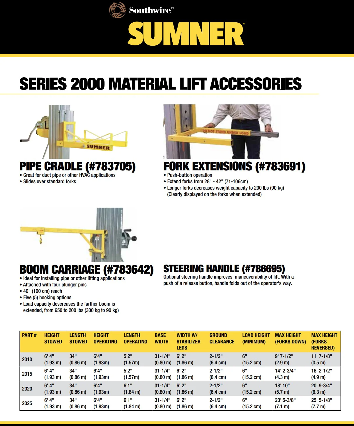 Sumner 2010 Material Lift, 1000 lb. Lifting Capacity, 11', 7-1/8" Max Height - Image 5