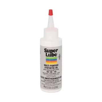 Super Lube Synthetic Oil with PTFE, High Viscosity, 4 oz Bottle,Translucent white
