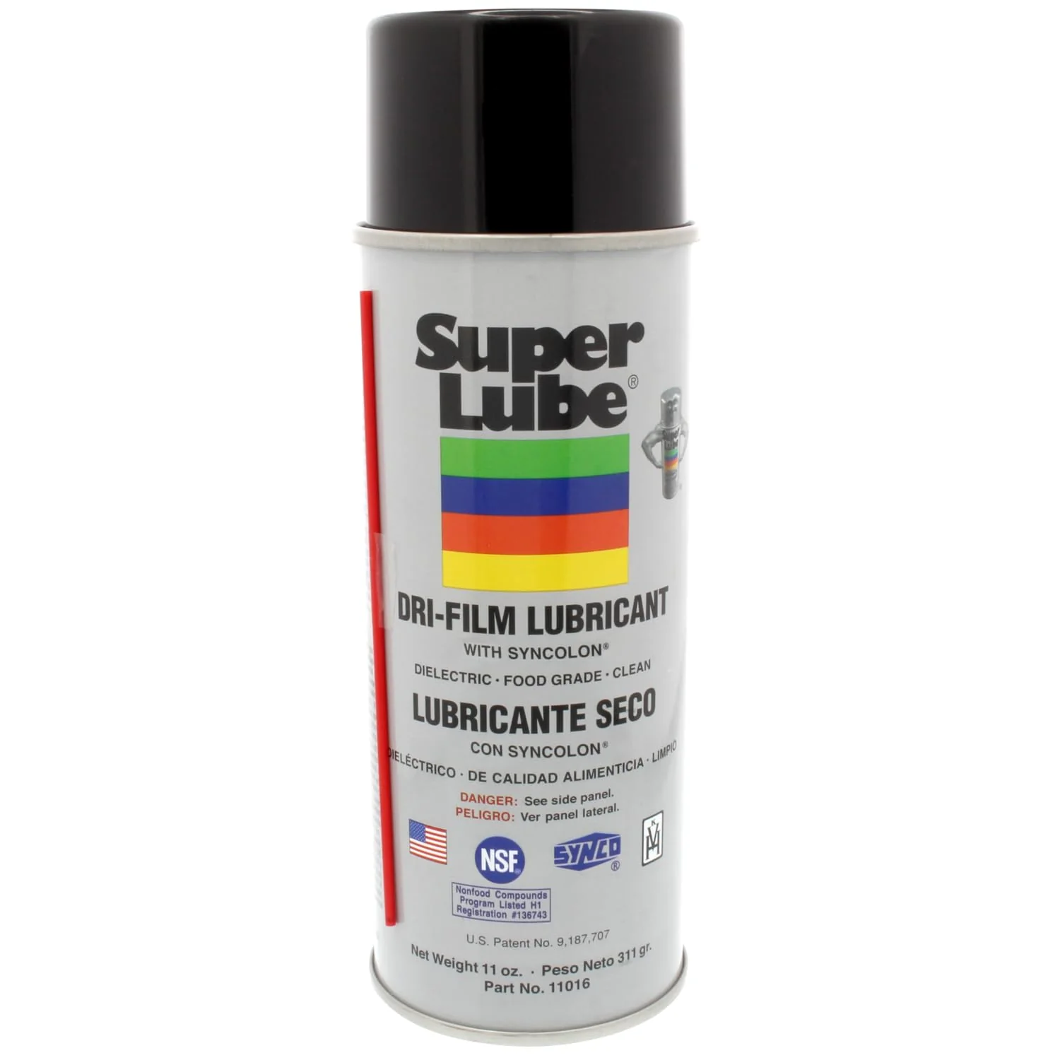 Super Lube Dri-Film Synthetic Powder Lubricant w/Syncolon (Opaque White, 11oz Aerosol) | NSF Certified Food Grade & Clean | Won't Clog Nozzles