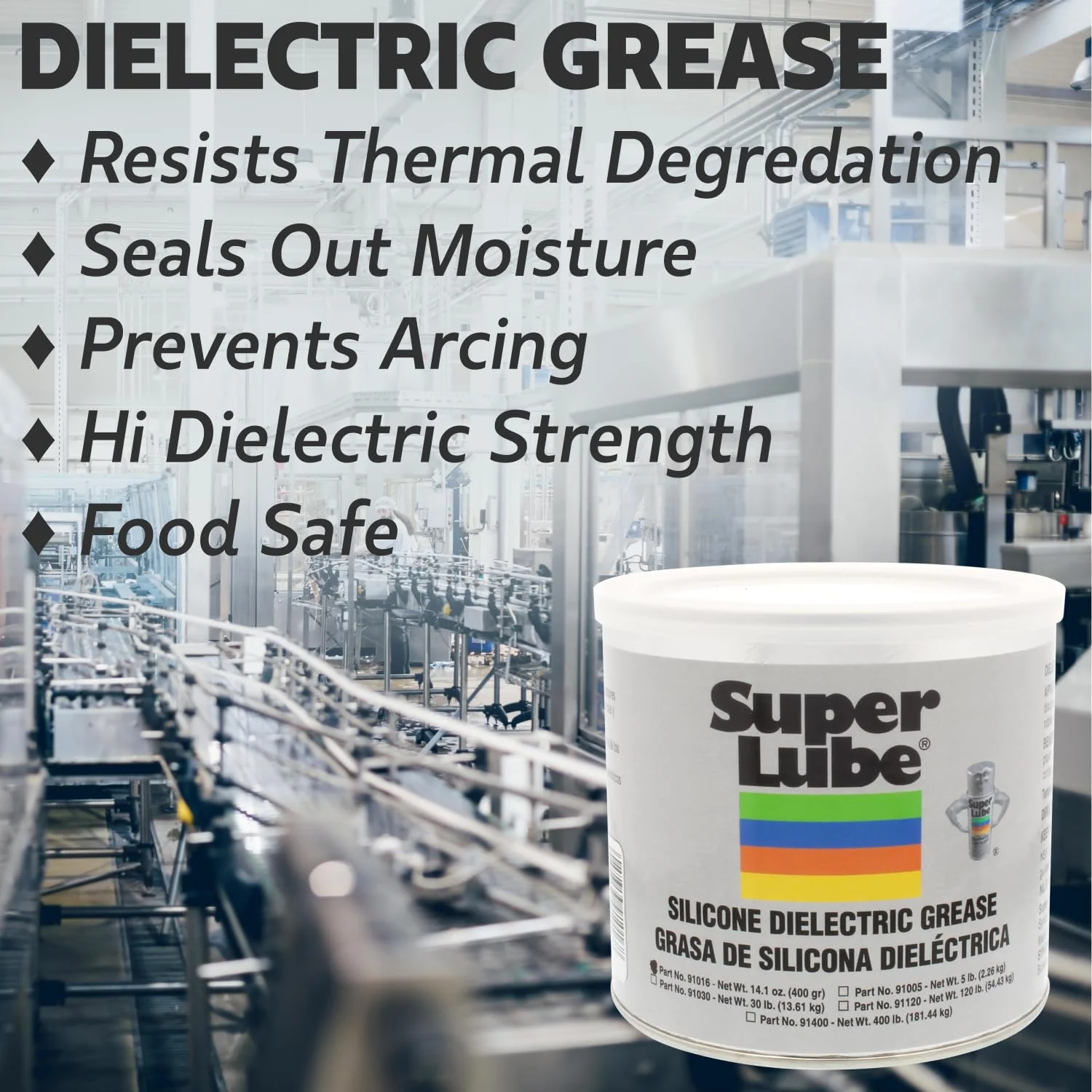 Super Lube Silicone Dielectric & Vacuum Grease Non-Curing Compound (Translucent White, 14.1oz/400g Canister) - Image 2