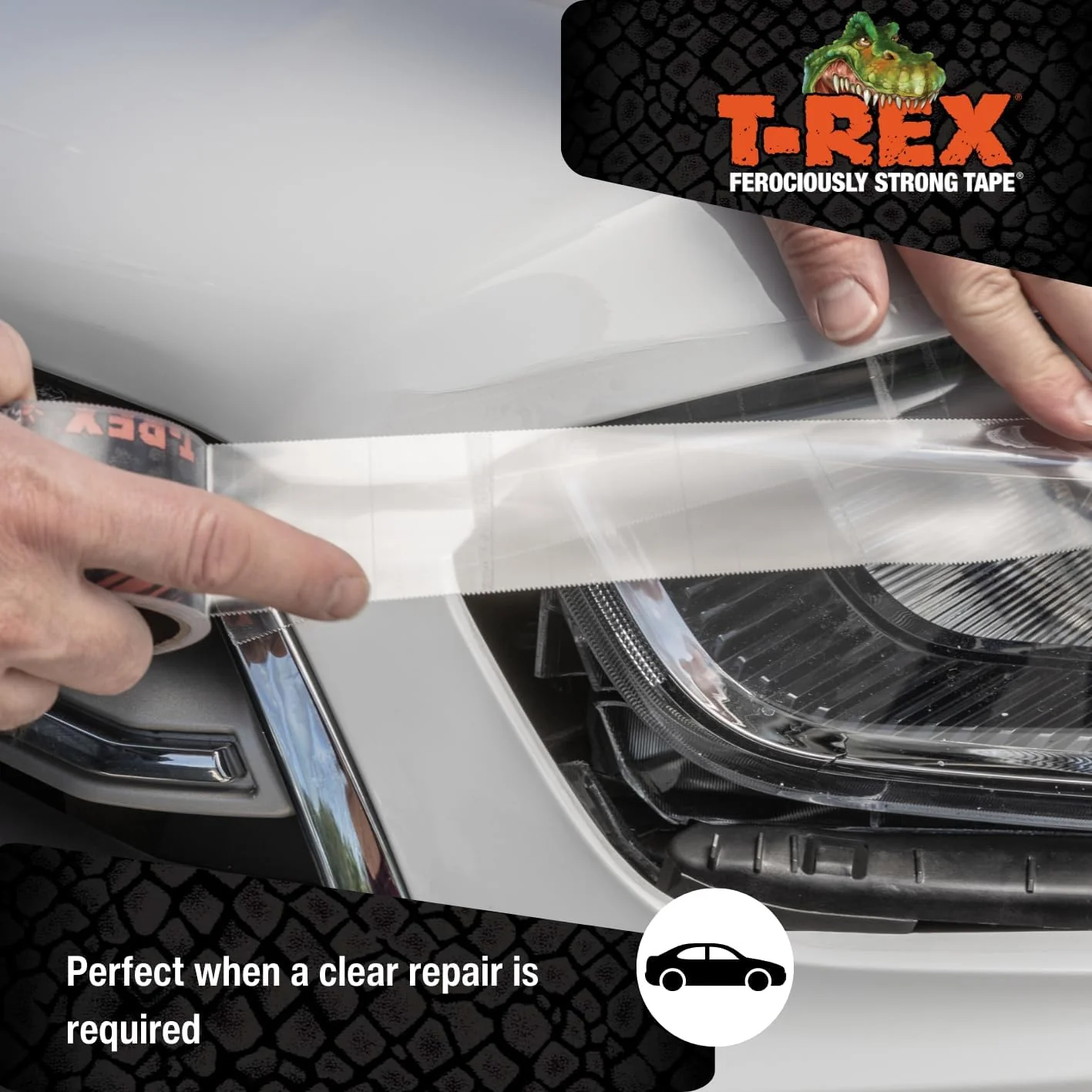 T-REX 241535 Ferociously Strong Repair Tape, Sticks to Wet Surfaces, All Weather and UV Resistant, 1.88" x 9 Yards, Clear, 1-Roll - Image 4