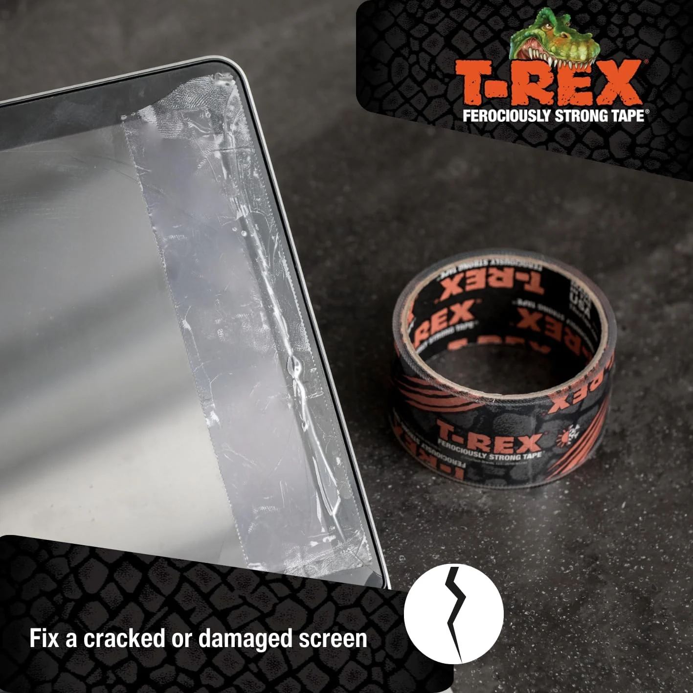 T-REX 241535 Ferociously Strong Repair Tape, Sticks to Wet Surfaces, All Weather and UV Resistant, 1.88" x 9 Yards, Clear, 1-Roll - Image 7