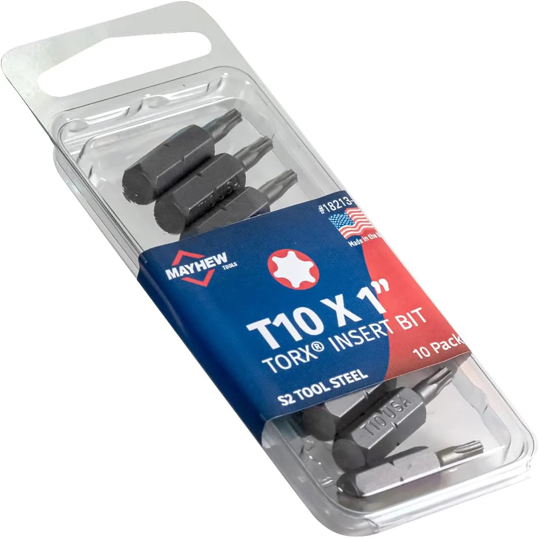 Mayhew Tools 18213-10 T10 x 1" Torx Insert Bit (Pack of 10) - Image 3