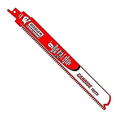 Diablo Tools 9in Steel Demon Carbide Recip Blades for Medium Metal (1/16in - 5/16in) Cutting (3 pack)