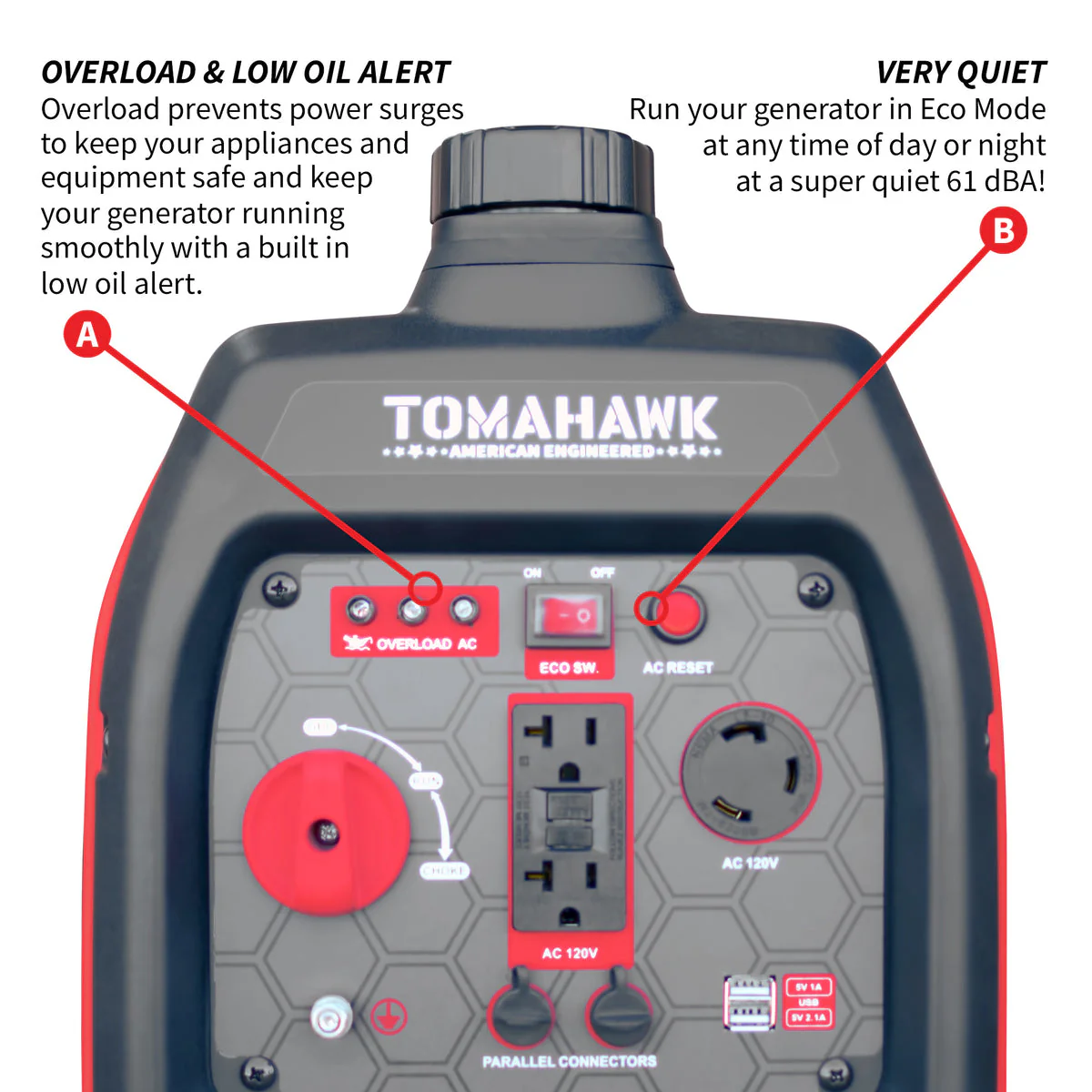 Tomahawk TG3000i-BRV 3000 Watt Inverter Generator Super Quiet Portable Gas Power Professional Use - Camo Special Edition - Image 4