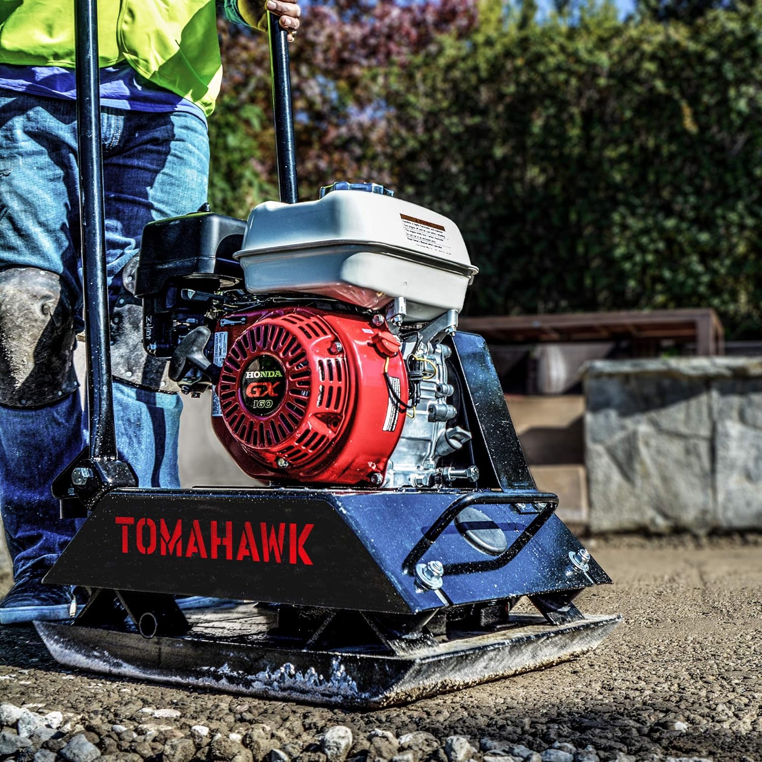 Tomahawk TPC80H 5.5 HP Honda Vibratory Plate Compactor Tamper for Ground, Gravel, Dirt, Asphalt, Compaction GX160 Engine - Image 8