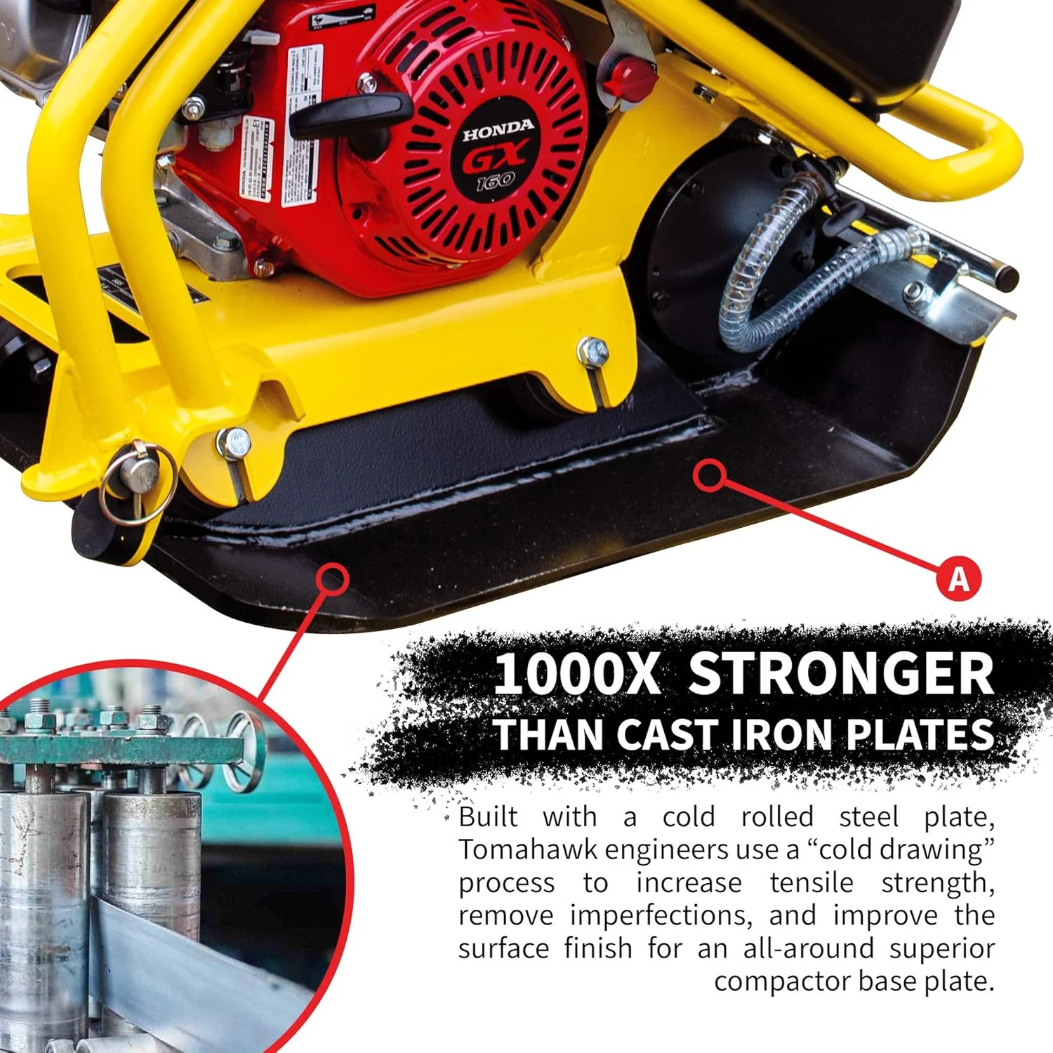 Tomahawk TPC90H 5.5 HP Honda Vibratory Plate Compactor for Asphalt Aggregate Soil Compaction (Compactor Only) - Image 5