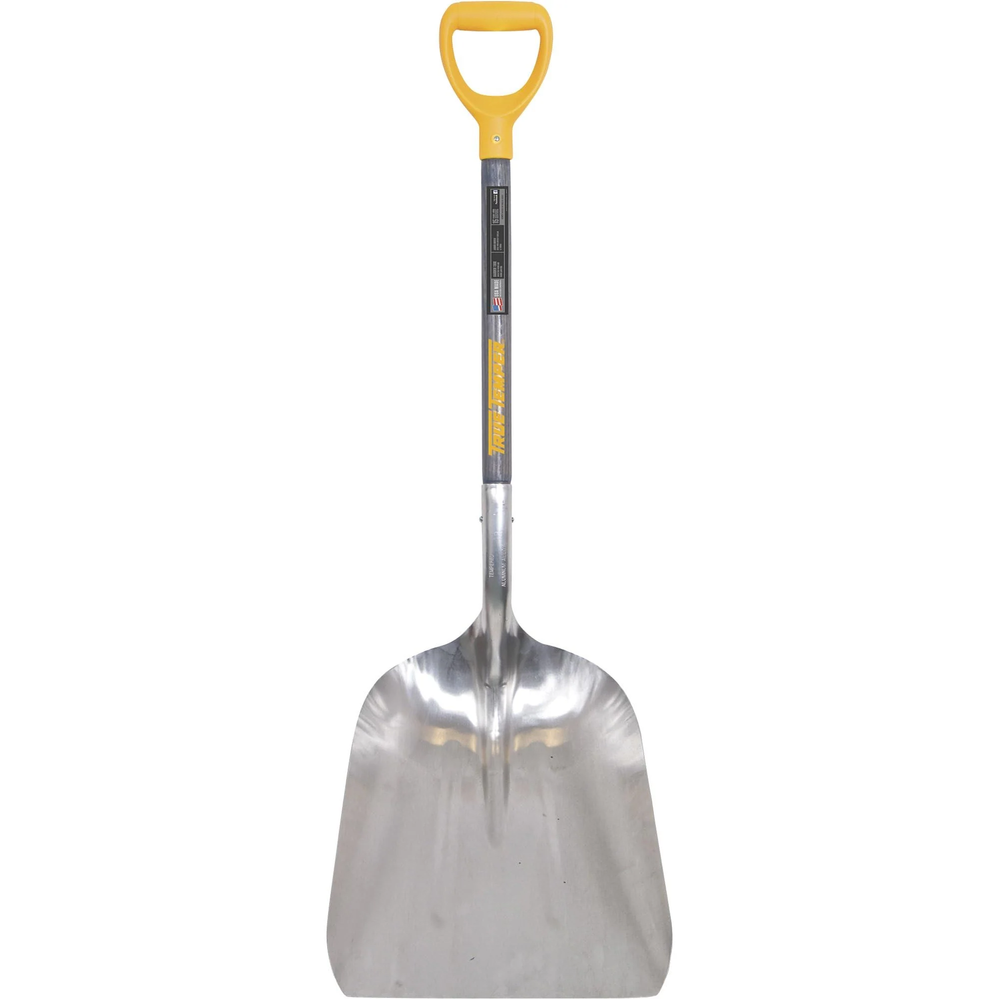 True Temper 2681200 Aluminum Scoop with D-Grip and Hardwood Handle, Silver