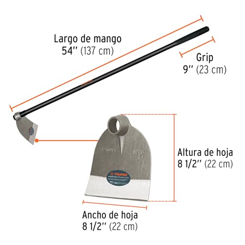 Truper 10621 Forged Garden Hoe - 2 Lb High Carbon Steel One-Piece Forged Head, 54-Inch Handle Round Eye Hoes - Image 3