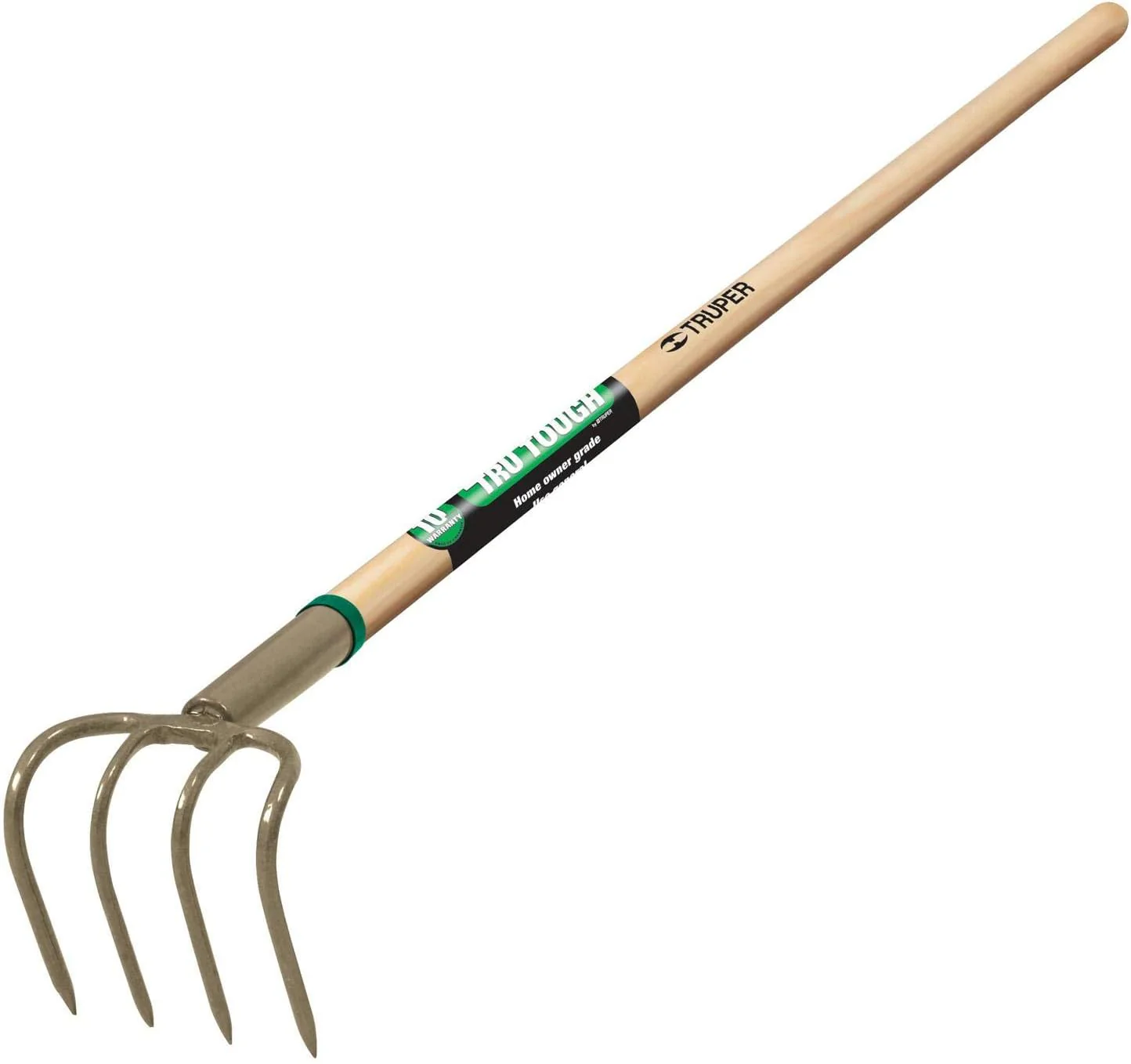 Truper 30024 Tru Tough 4-Tine Forged Cultivator, 5-Inch Head, 54-Inch Wood Handle - Image 2