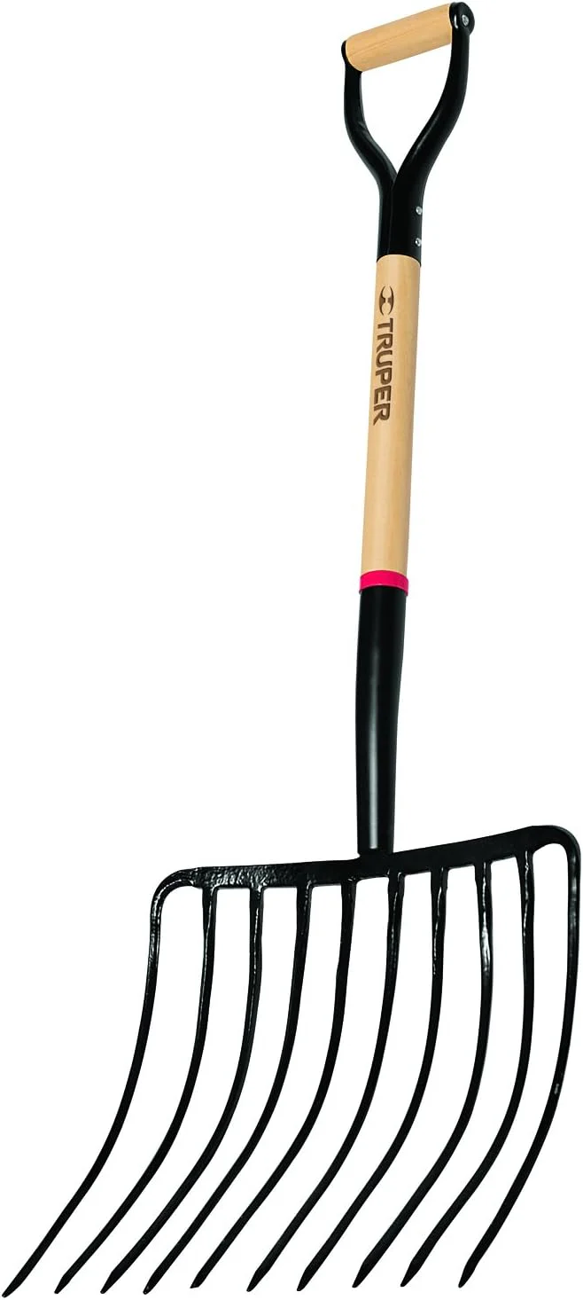 Truper (33570) Tru Pro Ensilage Fork, 10-Tine Forged, Steel D-Handle, 30-Inch, Brown/A - Image 2