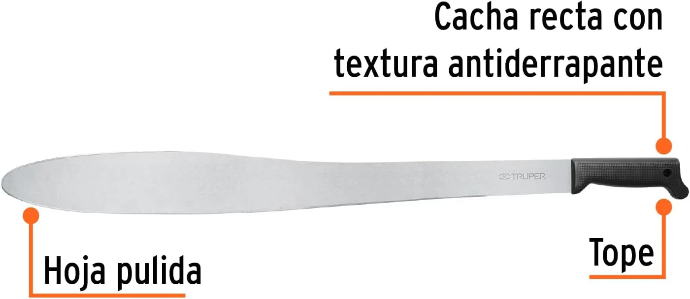 TRUPER T-1173-27B Black Handle Caguayana Style Machetes, Rivetless 27" (69cm) - Image 3
