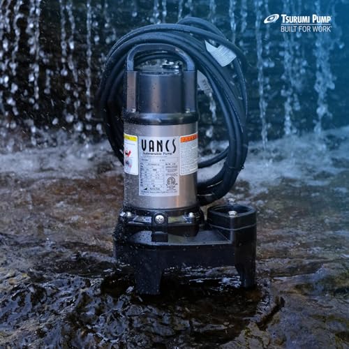 Tsurumi Pump 2PU | Submersible Pond Pump/Waterfall Pump | 1/5 HP, 115V, 2 in Discharge | Ideal Water Feature Pump for Ponds, Fountains, Waterfalls | 50 GPM / 3000 GPH - Image 5