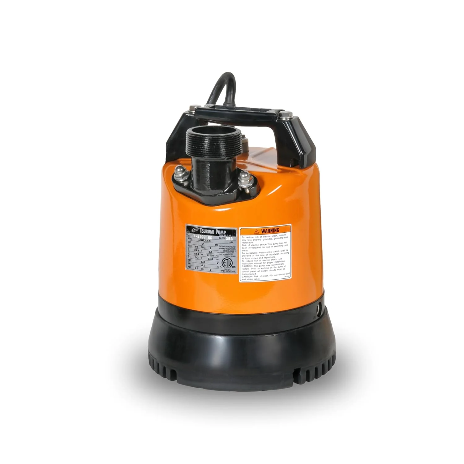 Tsurumi Pump LSR2.4S | Low Level Submersible Dewatering Pump | 2/3 HP, 110V, 2 in Discharge | Low Level Pump Ideal for Residential, Commercial, Remediation, Flood Control | 62 GPM / 3720 GPH - Image 2