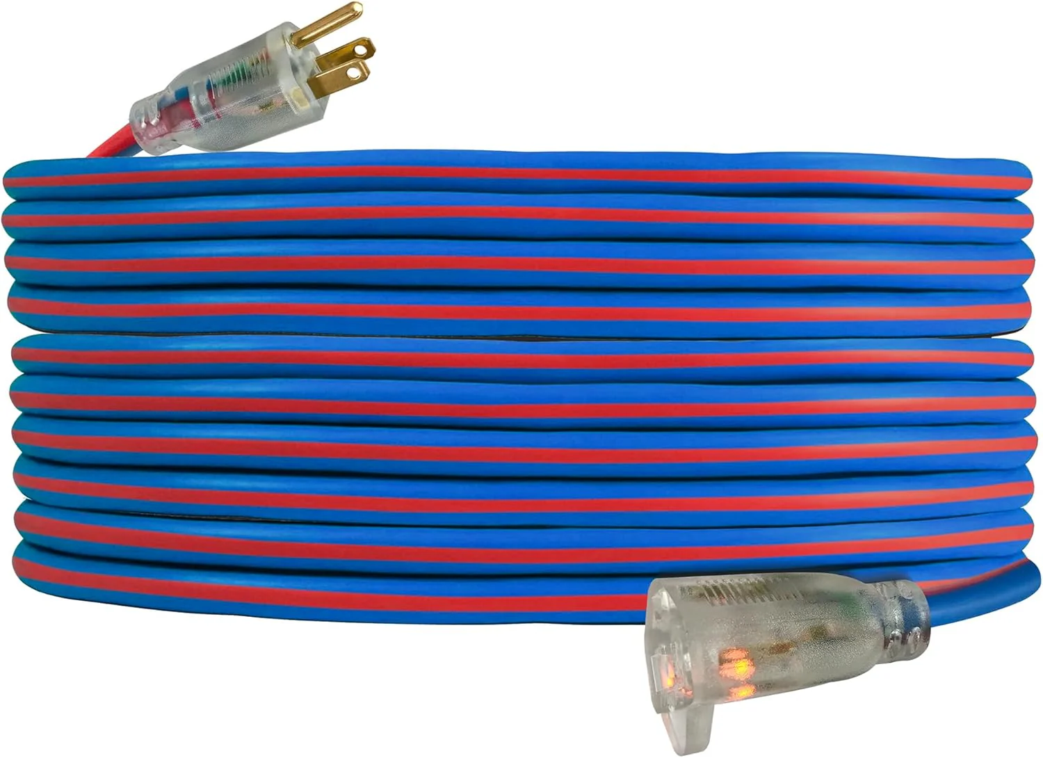 US Wire 98025 14/3 25-Foot SJEOW TPE Cold Weather Extension Cord Blue with Lighted Plug - Image 2