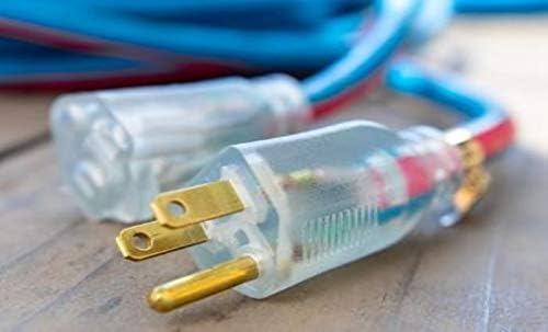 US Wire 99050 12/3 50-Foot SJEOW TPE Cold Weather Extension Cord Blue with Lighted Plug - Image 3