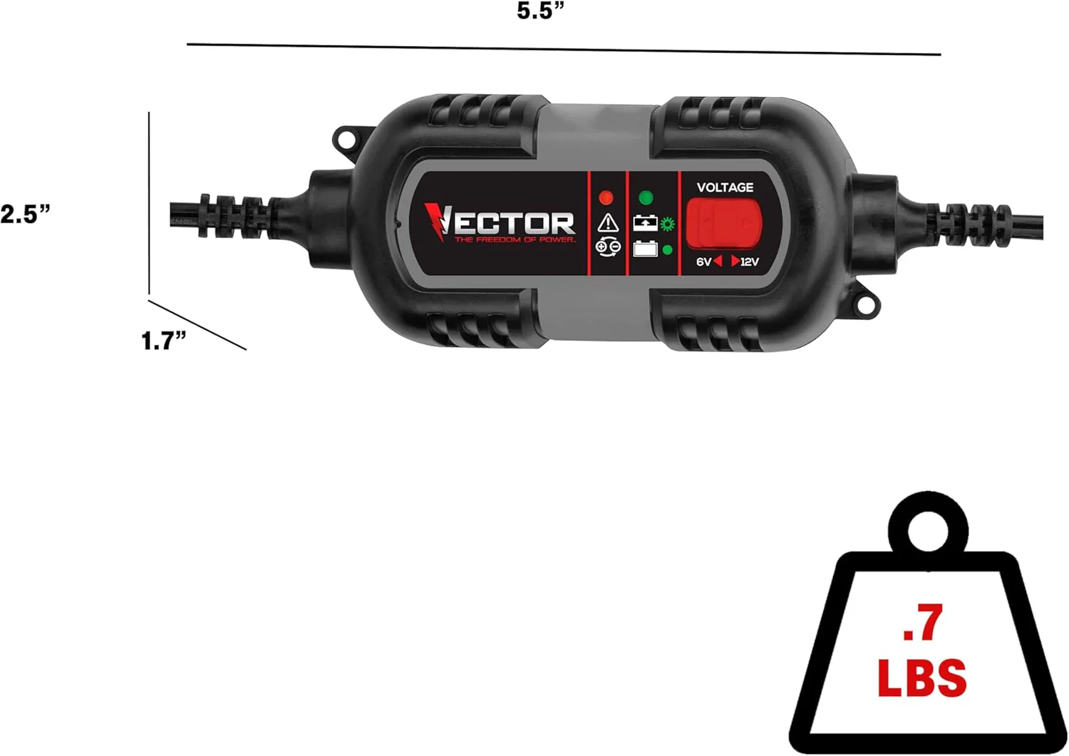 VECTOR 1.5 Amp Battery Charger, Battery Maintainer, Trickle Charger, BM315V, 6V and 12V, Fully Automatic - Image 4