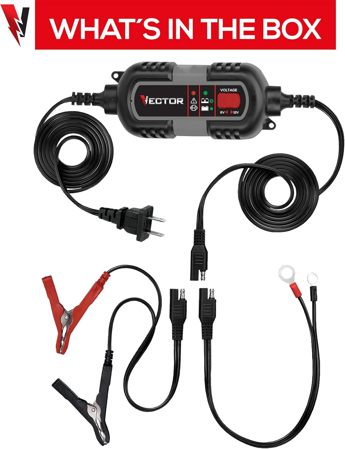 VECTOR 1.5 Amp Battery Charger, Battery Maintainer, Trickle Charger, BM315V, 6V and 12V, Fully Automatic - Image 6