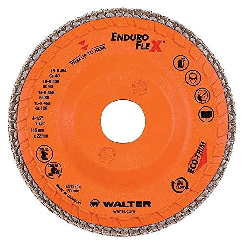 Walter (06B458) ENDURO-FLEX Abrasive Flap Disc - 80 Grit, 4-1/2 in. Finishing Disc with ECO-TRIM Backing (Pack of 10) - Image 6