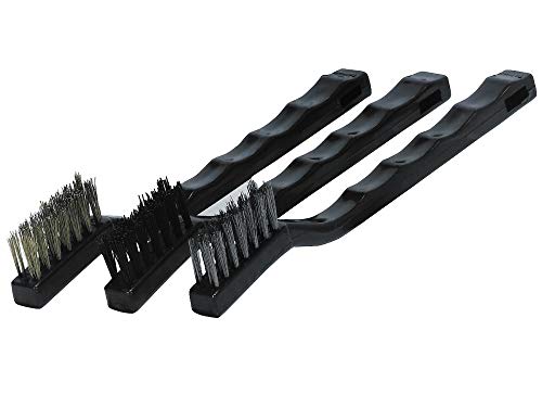 Warner 3-Piece Mini Wire Brush Set, Stainless Steel, Brass & Nylon, 572