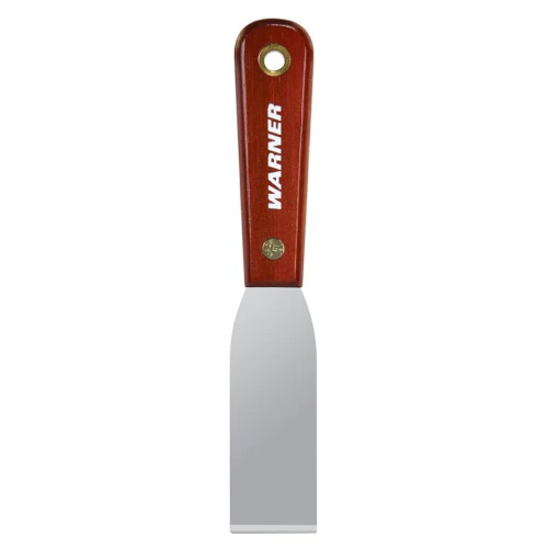 Warner 1-1/2" Stiff Putty Knife, Carbon Steel, Rosewood Handle, Multicolor