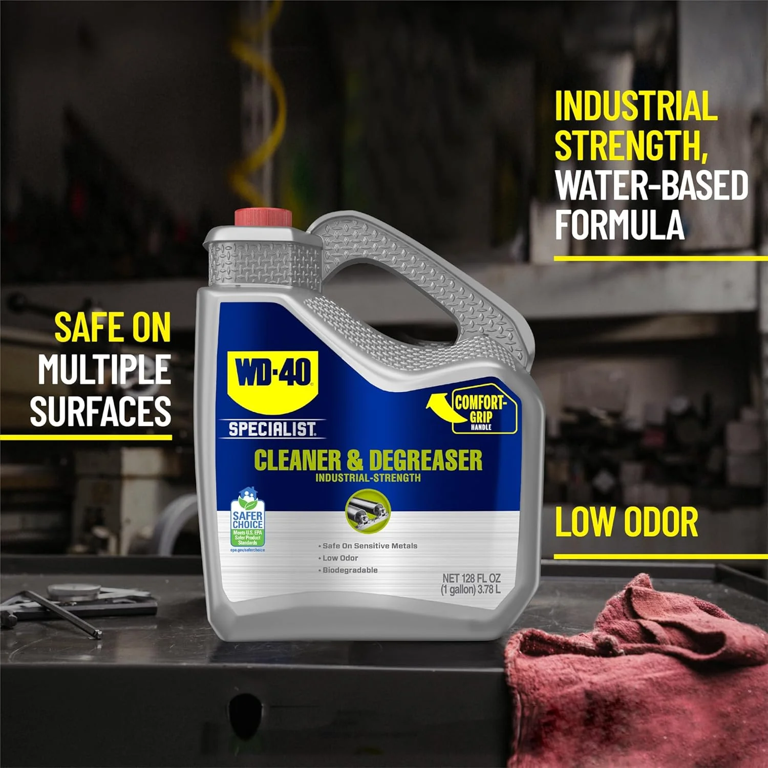 WD-40 300363-4PK Specialist Cleaner & Degreaser, Multi-Surface Cleaning Solution, One Gallon (Pack of 4) - Image 2