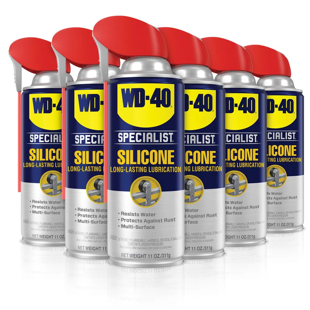 WD-40 Specialist Silicone Lubricant with Smart Straw, Sprays 2 Ways, 11 oz (Pack of 6)
