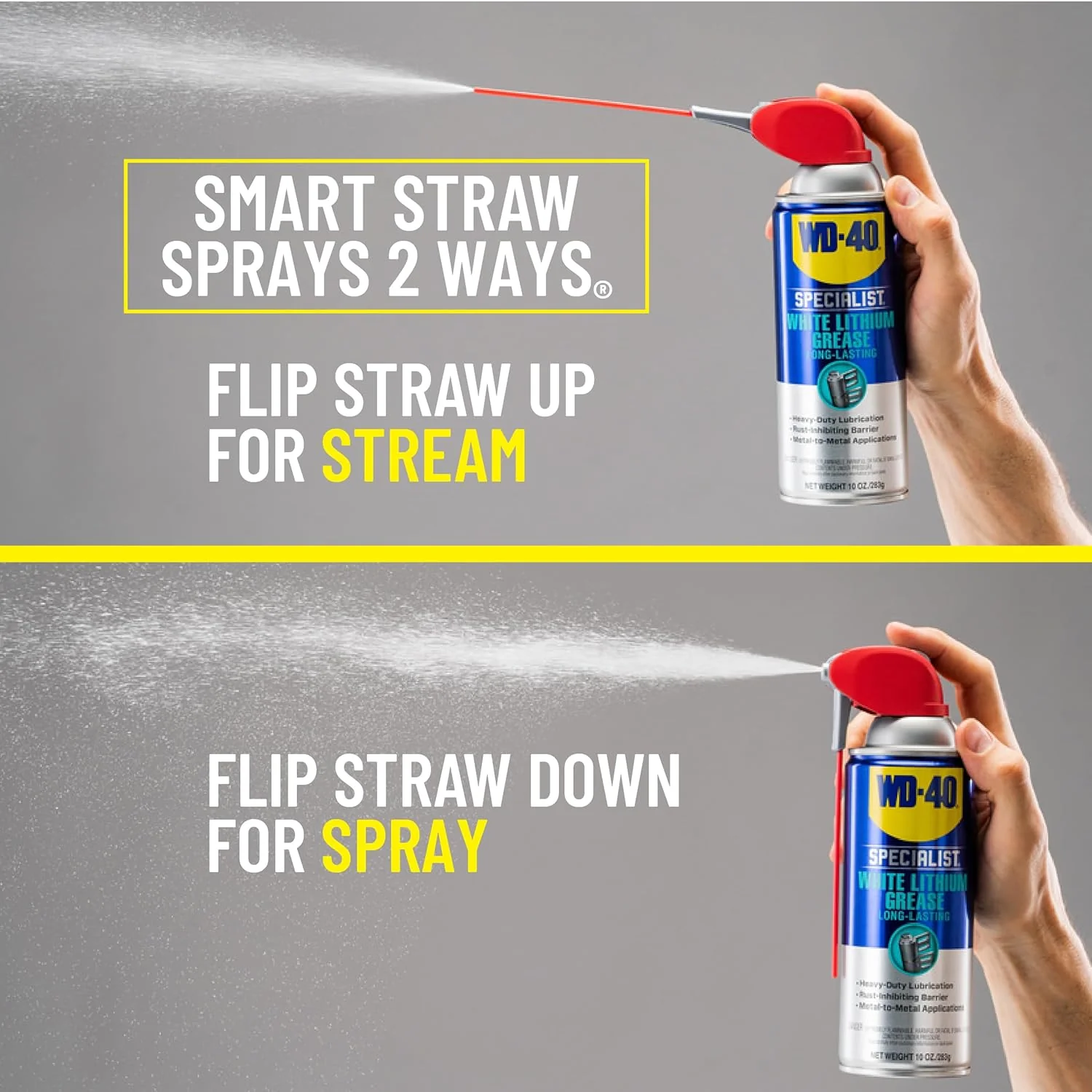 WD-40 300615-6PK Specialist White Lithium Grease Spray, Sprays 2 Ways, 10 oz (Pack of 6) - Image 3