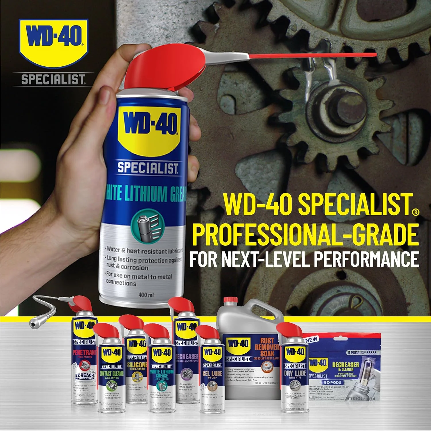 WD-40 300615-6PK Specialist White Lithium Grease Spray, Sprays 2 Ways, 10 oz (Pack of 6) - Image 8