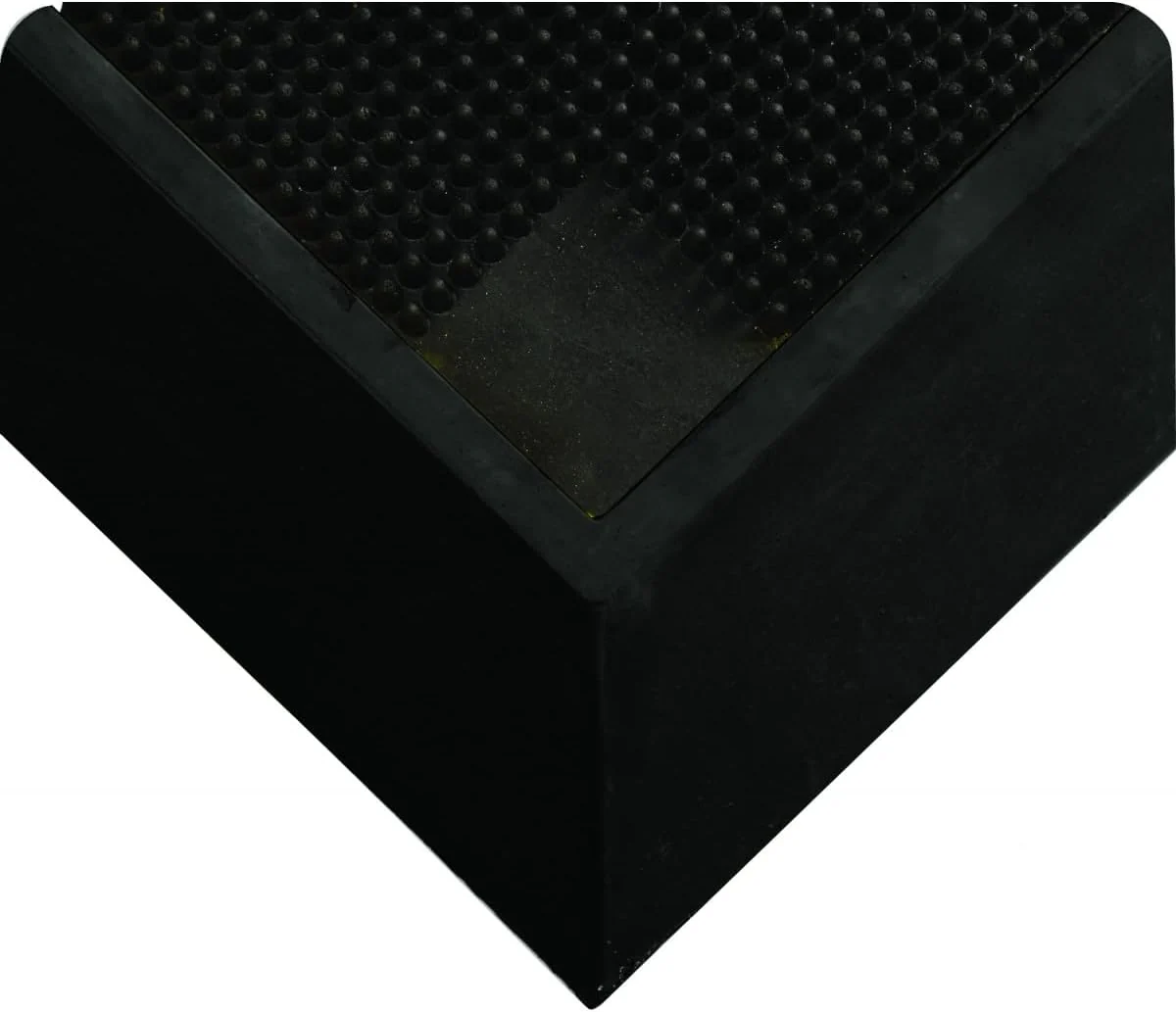 Wearwell Anti-Fatigue Footbath Mat, Natural Rubber 222 Tall Wall, for Food Processing Facilities, 32" x 39" x 2-1/2" Thickness, Black