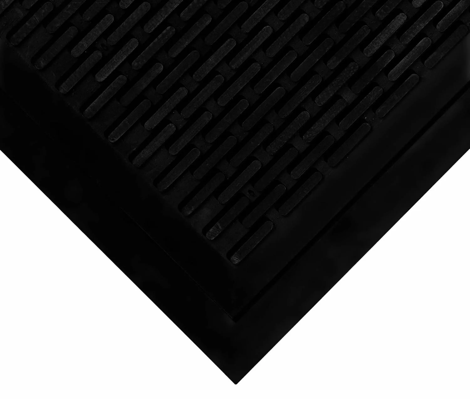 Wearwell UpFront Scraper Mat - Unslotted, Black. Natural Rubber. Pliable Ridges. Shoe Cleaning Mat for Debris, Snow and Rain. 3' W x 5' L x 5/16" Thickness.