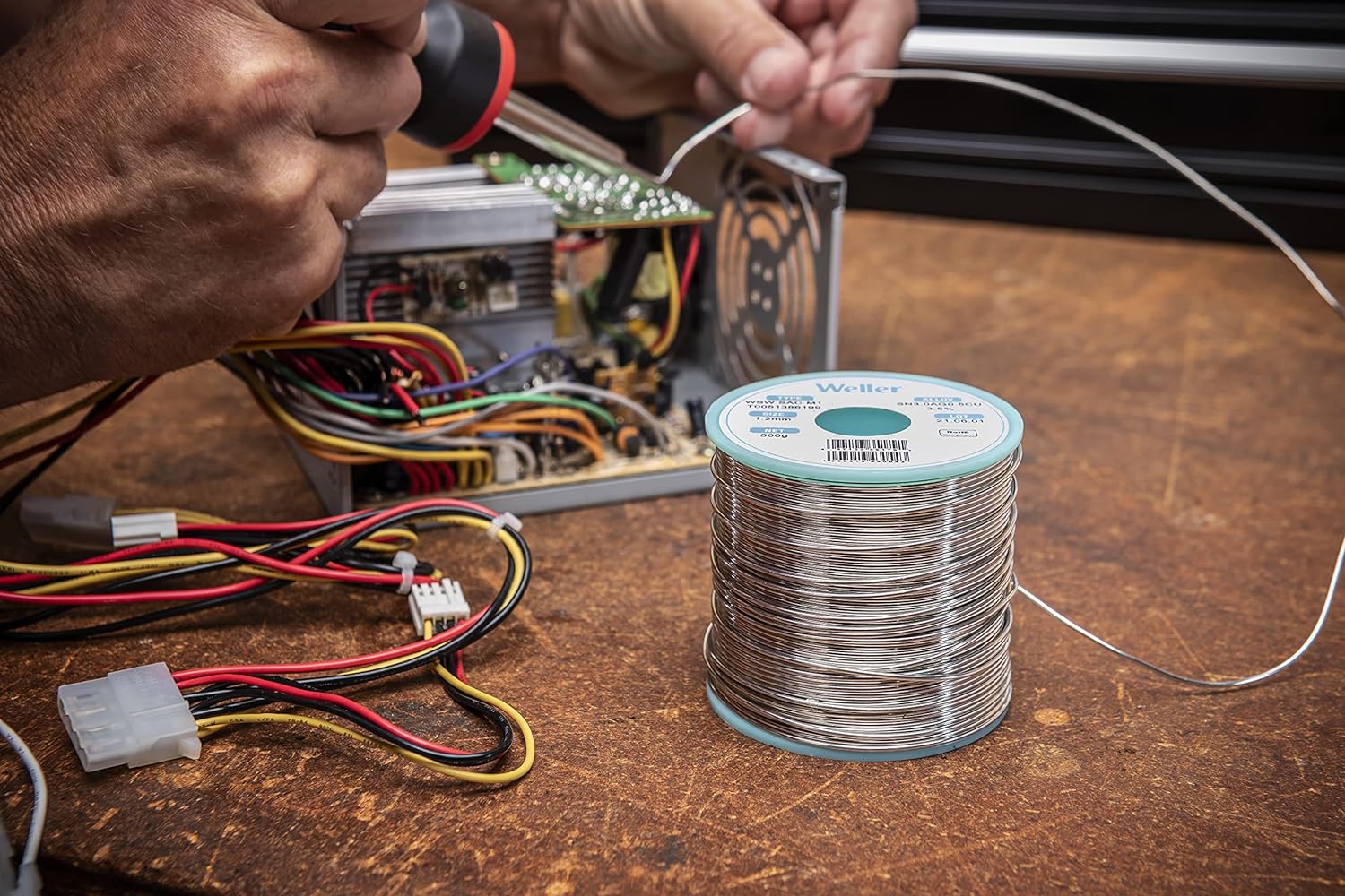 Weller WSW SAC M1 (T0051386399) Lead Free Solder Wire, Dia: 0.8 mm / 0.039 in, Wt: 500 g / 17.637 oz, Alloy Sn96.5Ag3.0Cu0.5, Flux content 3.5% Halide Flux .8 mm 500 gram - Image 7