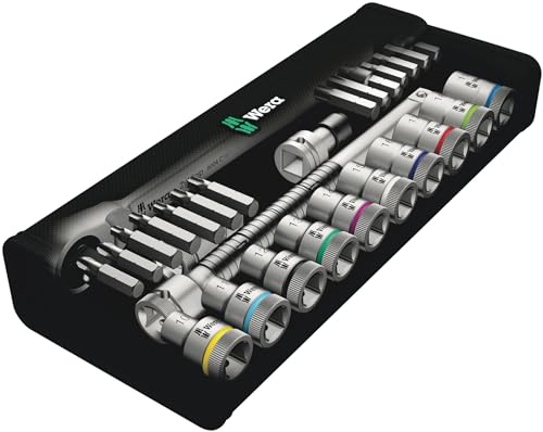 Wera 05004078001 8100 SC 8 Zyklop Metal Ratchet Set with Switch Lever, 1/2" Drive, Metric, 28 Pieces - Image 2