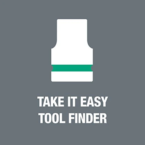 Wera 05004078001 8100 SC 8 Zyklop Metal Ratchet Set with Switch Lever, 1/2" Drive, Metric, 28 Pieces - Image 5