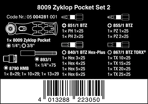 Wera Tools Zyklop Pocket Set 2, Ratchet set, 18 pieces - Image 2