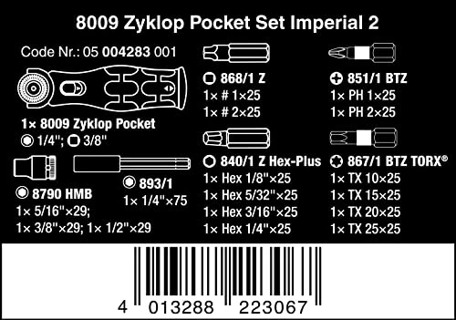 Wera Tools 18-Piece Zyklop Imperial Set - Image 2
