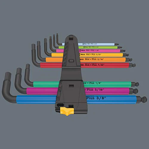 Wera Tools 9 Hex-Plus Multicolour Imperial 2 L-Key Set, Imperial, BlackLaser, 9 Pieces - Image 3