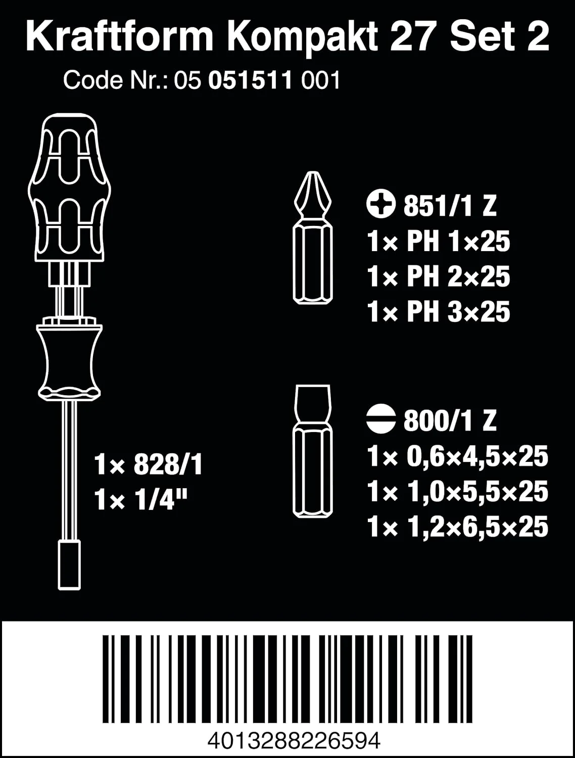 Wera Kraftform Kompakt 27 Set 2, 7-Piece Screwdriver Set, Metric - 05051511001 - Image 3