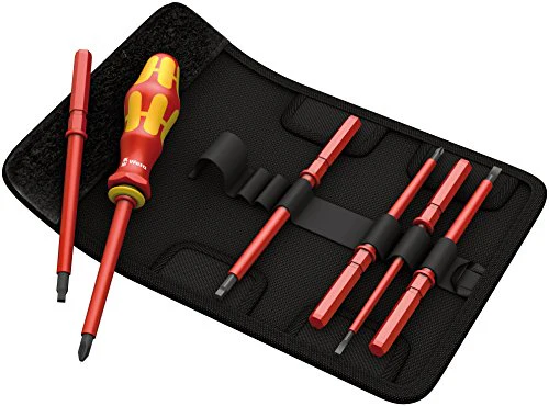 Wera - 5003473001 KK VDE 60i/68i/7 Insulated Interchangeable BladePouch Set (SL/PH/SQ), 7 Piece