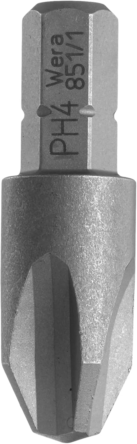 Wera Tools 05056535001 Series 1 851/1 Z Sheet Metal Bit, Phillips PH 4 Head x 32mm Blade - Image 2